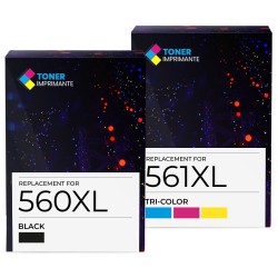 Cartouche d'encre équivalent à Canon Multipack PG560XL / CL561XL Pack de 2 Noir + Couleur