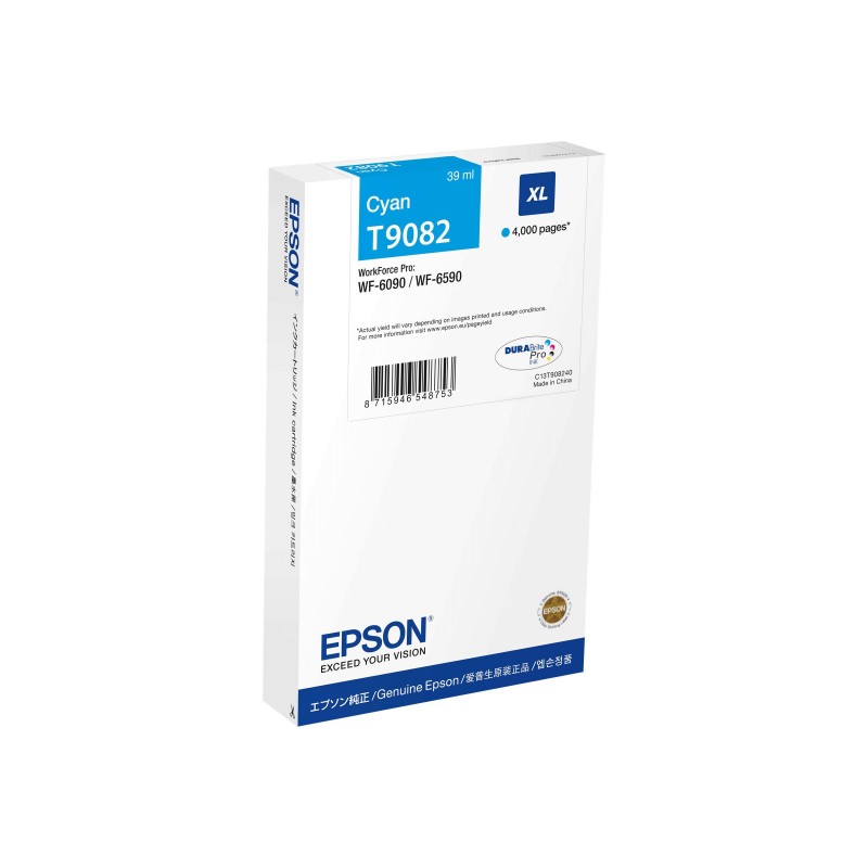 Epson T9082 - à rendement élevé - cyan - originale - cartouche d'encre