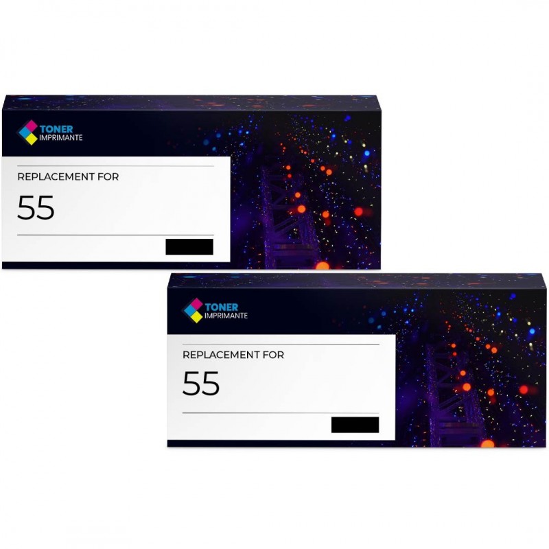 Toner équivalent à Canon 055BK Pack de 2 Noir - Avec puce