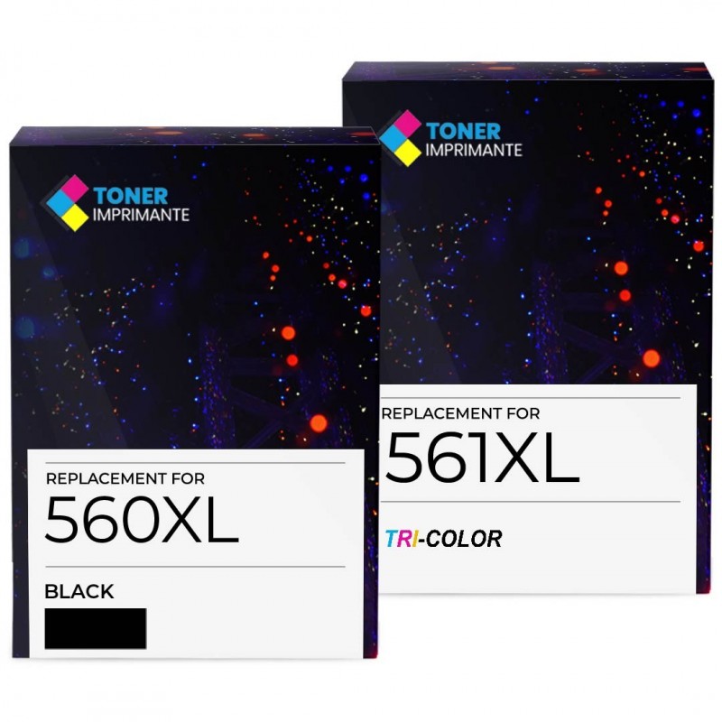 Cartouche d'encre équivalent à Canon Multipack PG560XL / CL561XL Pack de 2 Noir + Couleur
