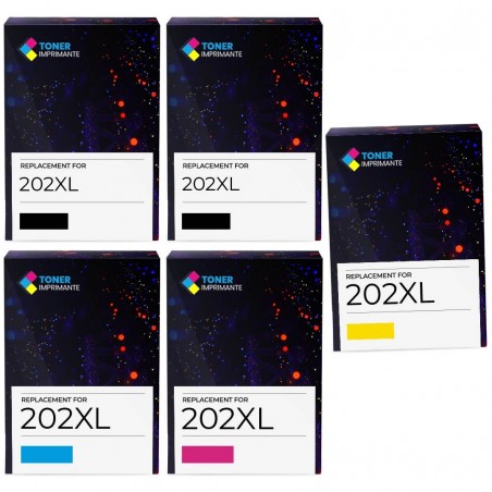 Cartouche d'encre équivalent à Epson Multipack 202XL Pack de 5 Noir photo, noir, cyan, magenta, jaune Cartouche d'encre équivalent à Epson Multipack 202XL Pack de 5 Noir photo, noir, cyan, magenta, jaune