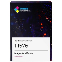 Cartouche d'encre équivalent à Epson Vivid Light Magenta T1576 Capacité standard Magenta vif clair