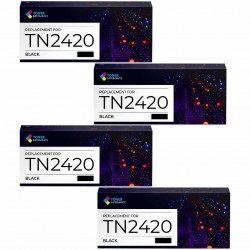 Pack de 4 toners compatibles TN2420 Brother