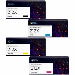  HP 212X Pack de 4 Cartouches de toner compatibles Noir, Jaune, Cyan, Magenta