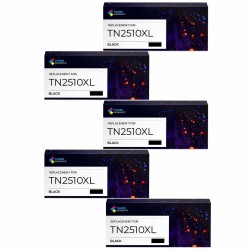  Brother TN2510XL Pack de 5 Cartouches de toner compatibles Noir